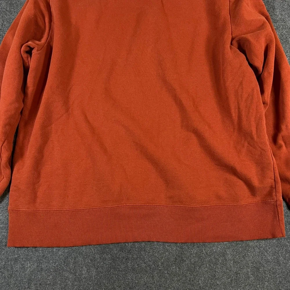 The North Face Mens Large Burnt Orange Logo Pullover Hoodie Sweatshirt Rust